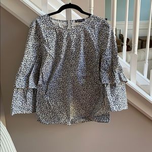 Floral tiered sleeve blouse - J Crew